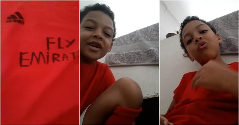 Criança brasileira filma-se a fazer camisola do SL Benfica e momento encantou adeptos “encarnados” (VÍDEO)