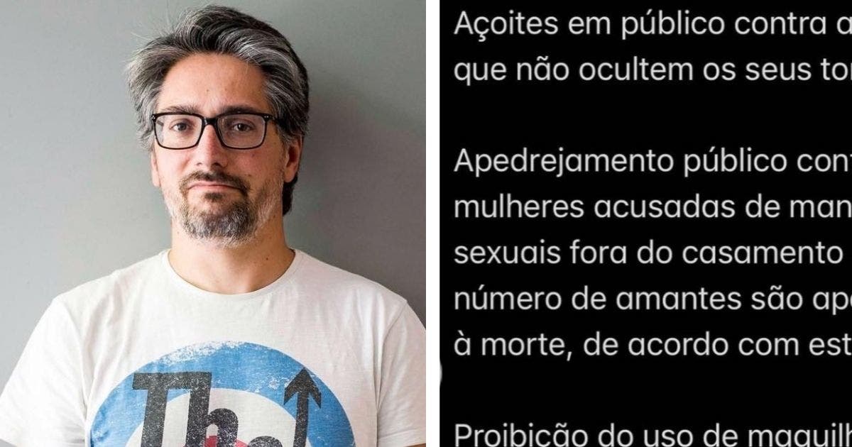 Nuno Markl partilha lista com proibições talibãs para as mulheres. ATERRADOR