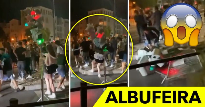 Jovem foi atingida por semáforo em Albufeira (VÍDEO)