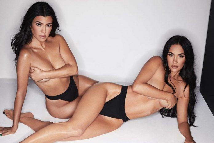 Kourtney Kardashian e Megan Fox surpreendem ao posarem juntas em topless