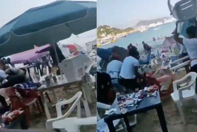 Discussão entre funcionários e turistas acaba em batalha campal (VÍDEO)