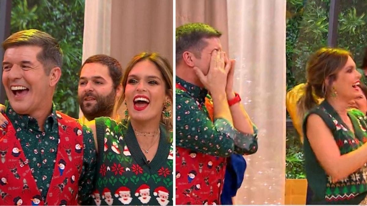 João Baião e Diana Chaves surpreendidos com música de natal e atuação da equipa (VÍDEO)