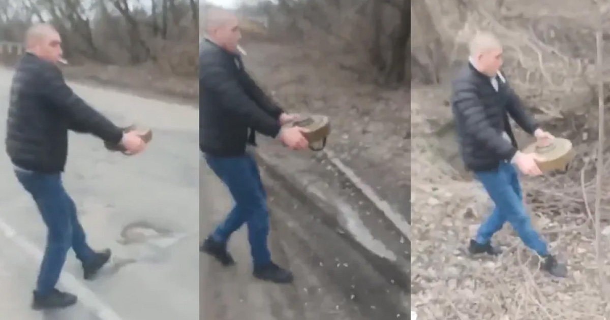 Ucraniano filmado a remover com as próprias mãos mina colocada pelos russos numa ponte