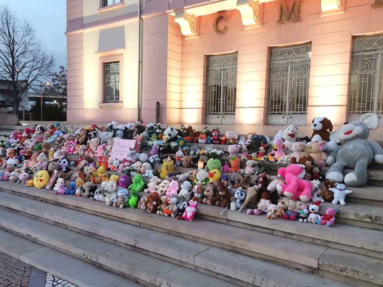 Grupo de habitantes faz protesto com peluches na Câmara Municipal do Entroncamento