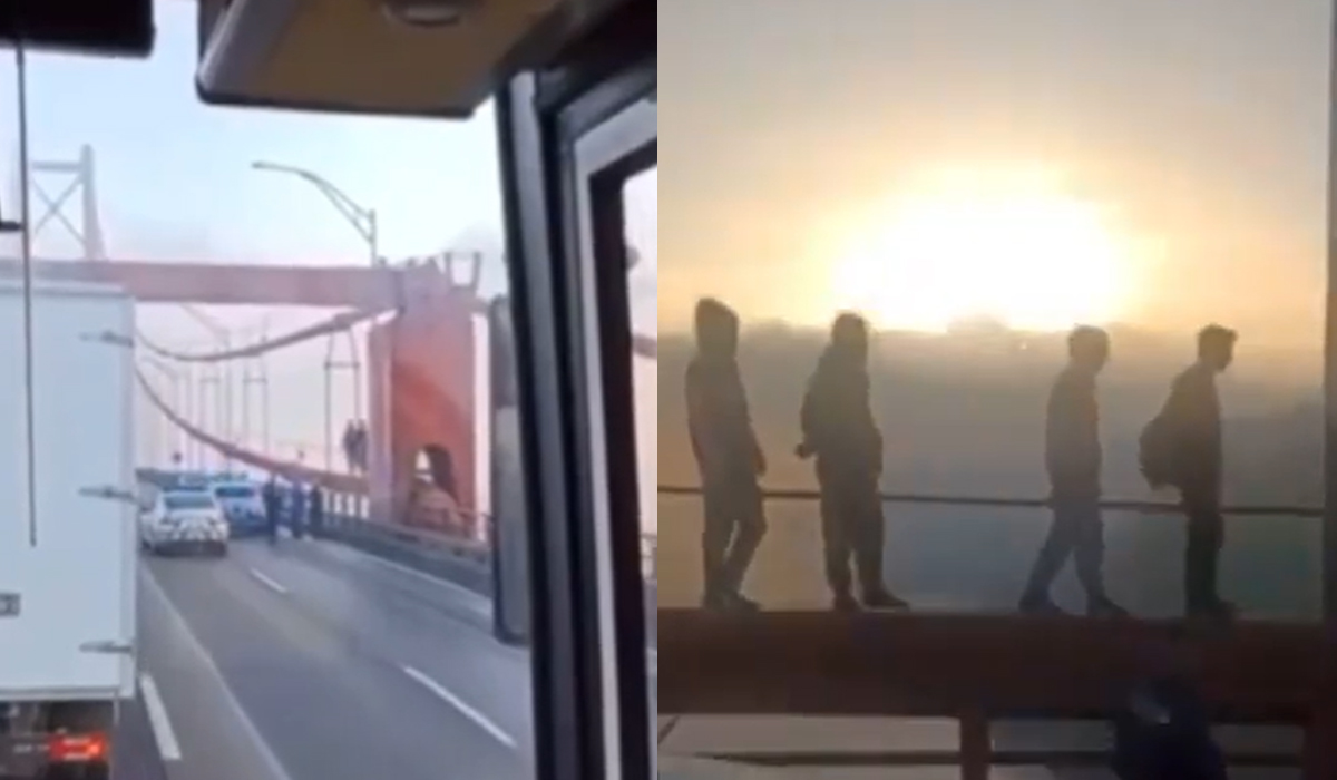 Cinco jovens detidos pela PSP após subirem até ao topo da Ponte 25 de Abril (VÍDEO)