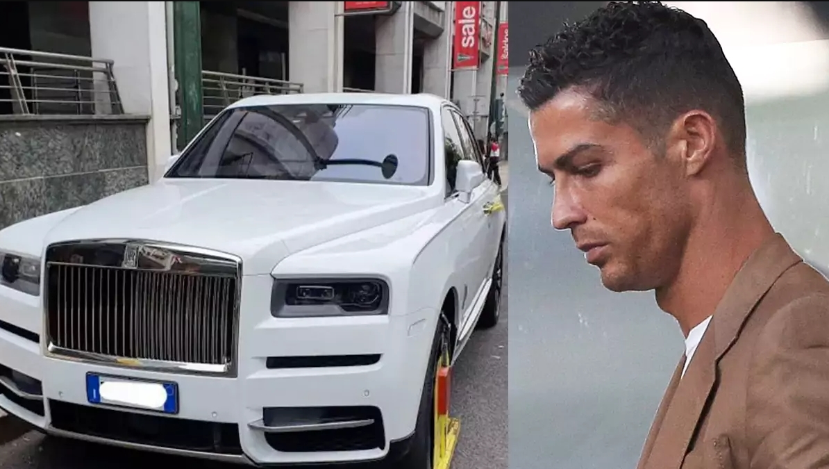 Carro de luxo de Ronaldo, um Rolls-Royce, bloqueado pela EMEL em Lisboa